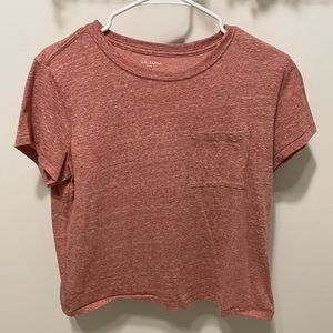 ARIZONA, pink shortie tee, size medium with pocket detail.